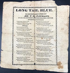 Seller image for LONG TAIL BLUE. As Originally Sung by Mr. T.B. Nathans. In All the Southern and Philadelphia Circuses. [Caption title] for sale by Bartleby's Books, ABAA