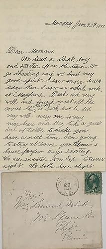 QUAIL HUNTING IN CHARLOTTE, as described in an autograph letter, signed 23 January 1882, from Cha...