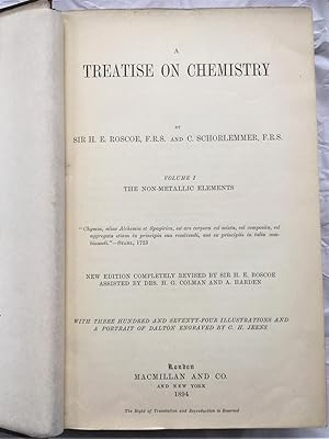 A TREATISE ON CHEMISTRY Volume I The Non-Metallic Elements