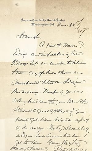 Oliver Wendell Holmes, Jr. Autograph Letter Signed.