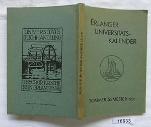 Seller image for Erlanger Universitts-Kalender - Sommer-Semester 1931 for sale by Versandhandel fr Sammler