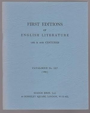 Image du vendeur pour Maggs Bros Catalogue 1017 (1981) English Literature 19th & 20th Centuries mis en vente par Sonnets And Symphonies