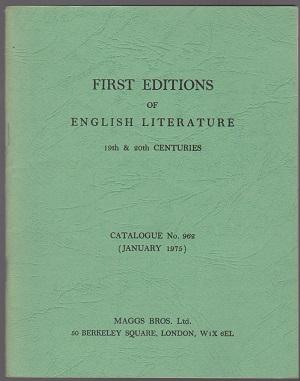 Image du vendeur pour Maggs Bros Catalogue 962 (January 1975) English Literature 19th & 20th Centuries mis en vente par Sonnets And Symphonies