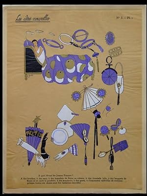 MODE ART DECO - 1924 - POCHOIR SUR CALQUE, IDEES NOUVELLES DE LA MODE, FRENCH ART DECO FASHION