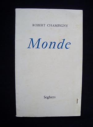 Imagen del vendedor de Monde - a la venta por Le Livre  Venir