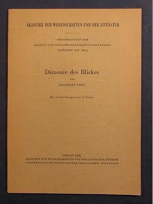 Dämonie des Blickes (= Abhandlungender Geistes- und Sozialwissenschaftlichen Klasse, Jg. 1953, Nr...