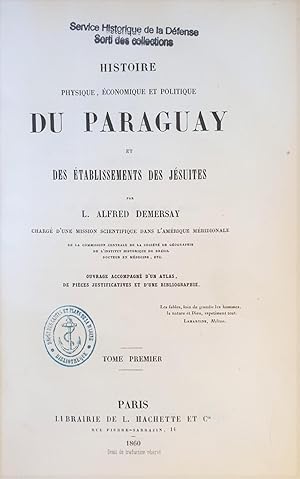 HISTOIRE PHYSIQUE ECONOMIQUE ET POLITIQUE DU PARAGUAY