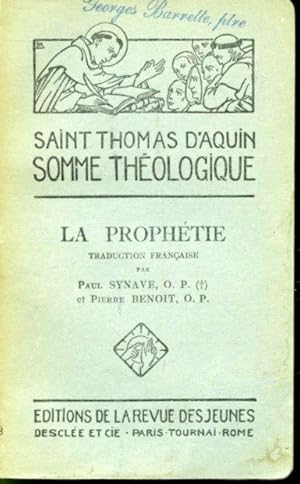 Seller image for Saint Thomas D'Aquin Somme Thologique : La prophtie for sale by Librairie Le Nord