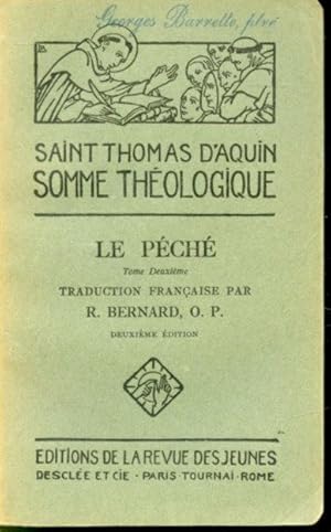 Image du vendeur pour Saint Thomas D'Aquin Somme Thologique : Le pch Tome II mis en vente par Librairie Le Nord