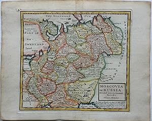 Seller image for Russia Muscovy Lapland Ukraine Don Cossacks 1713 Moll miniature map hand color for sale by RareMapsandBooks