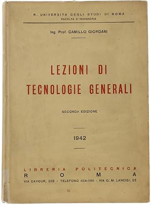 LEZIONI DI TECNOLOGIE GENERALI.: