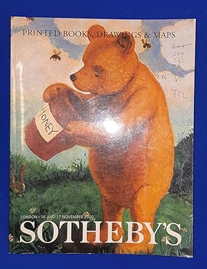 Seller image for Printed books, drawings and maps. [ Sotheby's, auction catalogue, sale date: 16-17 November, 2000 ]. for sale by Wykeham Books