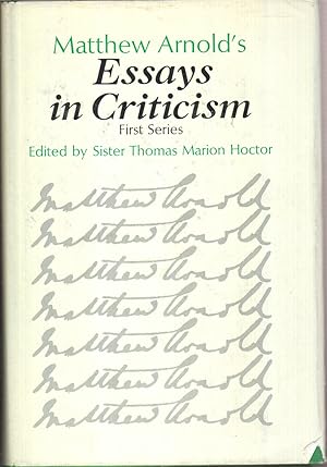 Immagine del venditore per Matthew Arnold's Essays in Criticism, First Series venduto da Jonathan Grobe Books