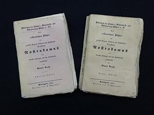 Bild des Verkufers fr Die erstaunlichen Bcher des grossen Arztes, Sehers und Schicksals-Propheten Nostradamus ins Deutsche bertragen und dem Verstndnisse aufgeschlossen von Eduard ROESCH. Erster und zweiter Theil [kplt.] zum Verkauf von Antiquariat Lcker