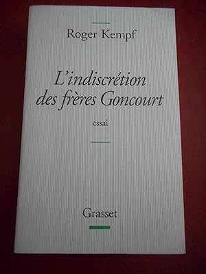Bild des Verkufers fr L'indiscretion des freres Goncourt zum Verkauf von Frederic Delbos