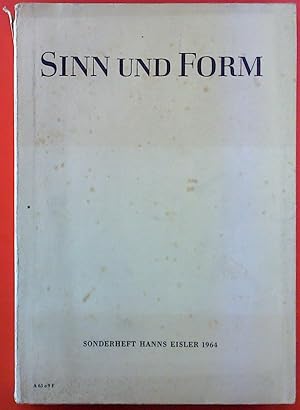 Imagen del vendedor de SINN UND FORM. Beitrge zur Literatur. Sonderheft Hanns Eisler. a la venta por biblion2