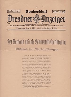 Bild des Verkufers fr Sonderblatt des "Dresdner Anzeiger" 06.03.1919 ;Druckerei: Buchdruckerei der Dr. Gntz'schen Stiftung Dresden zum Verkauf von Antiquariat Kastanienhof