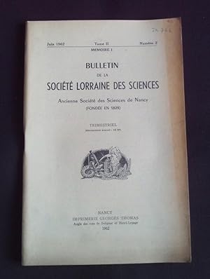 Bulletin de la société Lorraine des sciences - N°2 Juin 1962