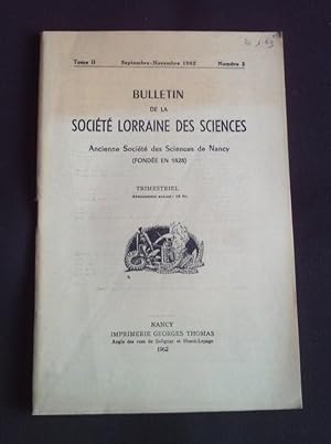 Bulletin de la société Lorraine des sciences - N°3 Septembre-Novembre 1962