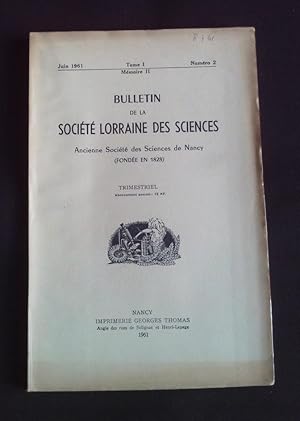 Image du vendeur pour Bulletin de la socit Lorraine des sciences - N2 Juin 1961 mis en vente par Librairie Ancienne Zalc