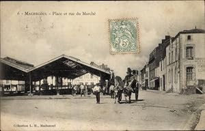 Bild des Verkufers fr Ansichtskarte / Postkarte Machecoul Loire Atlantique, Place et rue du March zum Verkauf von akpool GmbH