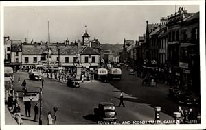 Ansichtskarte / Postkarte Carlisle Cumbria North West England, Town Hall and Scotch Street
