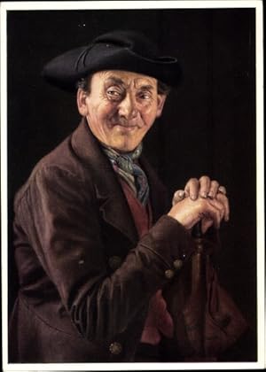 Ansichtskarte / Postkarte Mann in schwabischer Tracht, Gehstock, Portrait