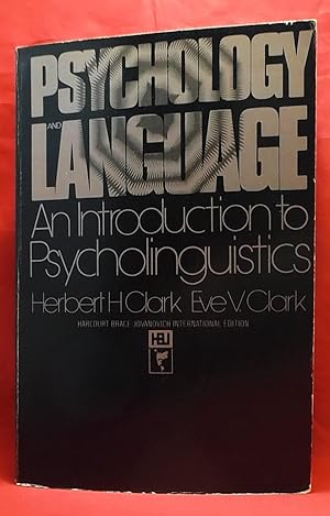 Imagen del vendedor de Psychology and Language: An Introduction to Psycholinguistics a la venta por Wormhole Books