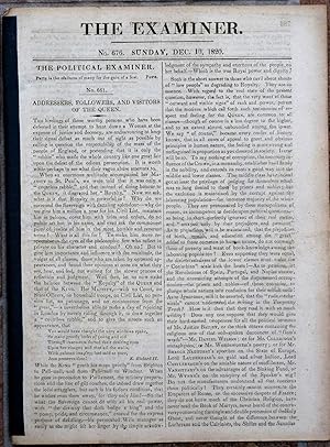 Image du vendeur pour The Examiner. No. 676, 10 December 1820 mis en vente par R.W. Forder