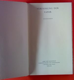 Imagen del vendedor de Verfassung der UdSSR. Grundgesetz a la venta por biblion2