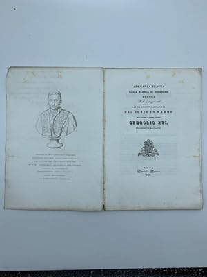 Adunanza tenuta dalla Camera di Commercio di Roma il di' 19 maggio 1836 per la solenne inaugurazi...