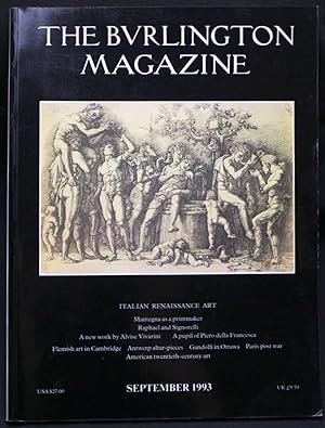 The Burlington Magazine. September 1993 - Italian Renaissance Art. Volumen CXXXV, Number 1086