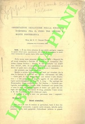 Osservazioni geologiche nella regione compresa fra il pizzo Tre Signori e Monte Ponteranica.