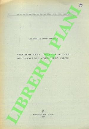 Immagine del venditore per Caratteristiche litologiche e tecniche del calcare di Giannina (Epiro, Grecia) . venduto da Libreria Piani