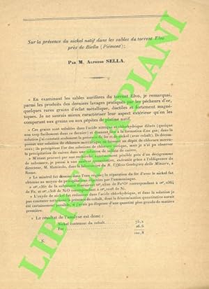 Alfonso Sella. Sur la présence du nickel natif dans le sables du torrent Elvo près de Biella (Pié...