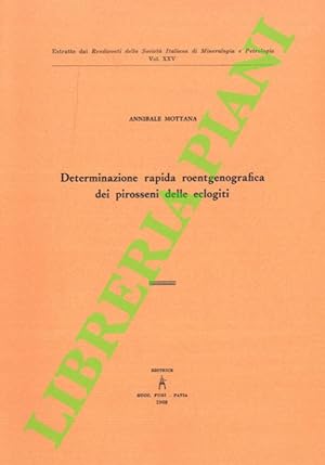 Immagine del venditore per Determinazione rapida roentgenografica dei pirosseni delle eclogiti. venduto da Libreria Piani