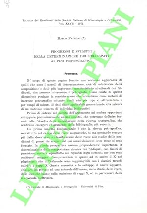 Progressi e sviluppi della determinazione dei feldispati ai fini petrografici.