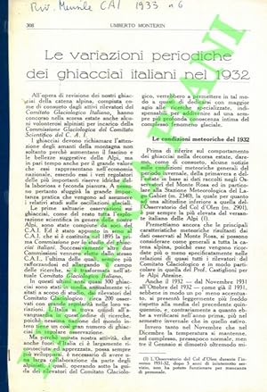 Le variazioni periodiche dei ghiacciai italiani nel 1932.