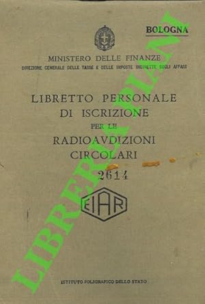 Libretto personale di iscrizione per le Radioaudizioni circolari.