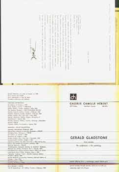 Gerald Gladstone from Toronto : His Sculptures - His Paintings. (March 10 - 31, 1965). (Signed le...