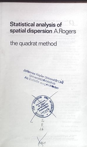 Bild des Verkufers fr Statistical Analysis of Spatial Dispersion: The Quadrat Method. zum Verkauf von books4less (Versandantiquariat Petra Gros GmbH & Co. KG)