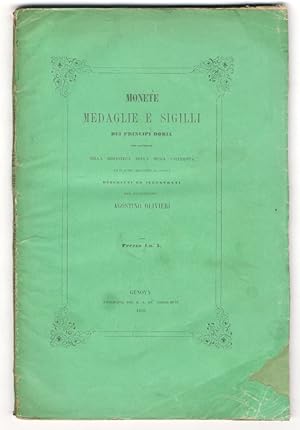 Seller image for Monete medaglie e sigilli dei principi Doria che serbansi nella Biblioteca della Regia Universit ed in altre collezioni di Genova. Descritti ed illustrati da [.]. for sale by Libreria Oreste Gozzini snc