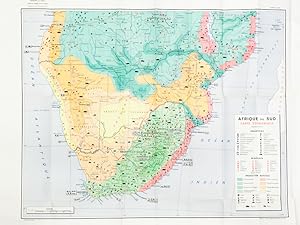 Afrique du Sud. Carte économique de l'Afrique du Sud, au format 990 x 680 mm