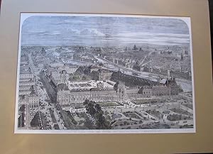 Panoramic View of Paris, with the Louvre and Rue de Rivoli completed. Illustration for The Illust...