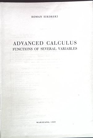 Seller image for Advanced calculus: Functions of several variables. Monografie matematyczne TOM 51 for sale by books4less (Versandantiquariat Petra Gros GmbH & Co. KG)
