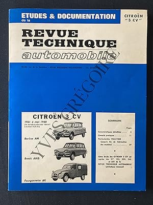 REVUE TECHNIQUE AUTOMOBILE-CITROEN 3 CV AMI 6 ET AK