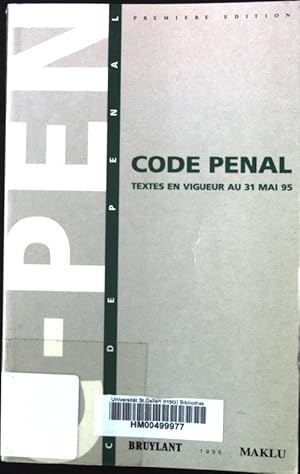 Seller image for CODE PENAL. for sale by books4less (Versandantiquariat Petra Gros GmbH & Co. KG)