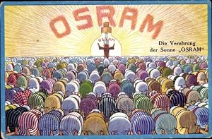 Künstler Ansichtskarte / Postkarte Frenz, H., Osram Lampe, Die Verehrung der Sonne