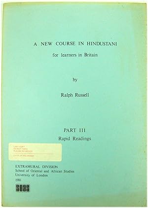 Seller image for A New Course in Hindustani for Learners in Britain Part 1 for sale by PsychoBabel & Skoob Books