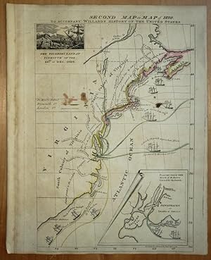 Original Map - "Second Map or Map of 1620." A Series of Maps to Willard's History of the United S...